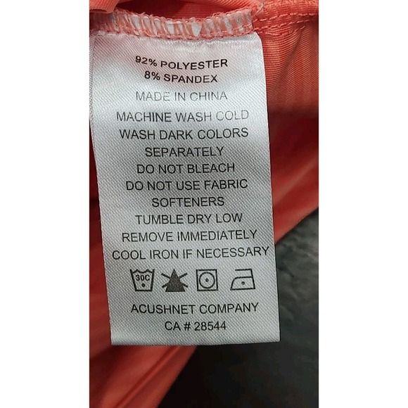 Foot Joy Mens Polo Shirt Sz M Salmon Short Sleeve Striped Embroidered Logo Golf - Picture 5 of 12